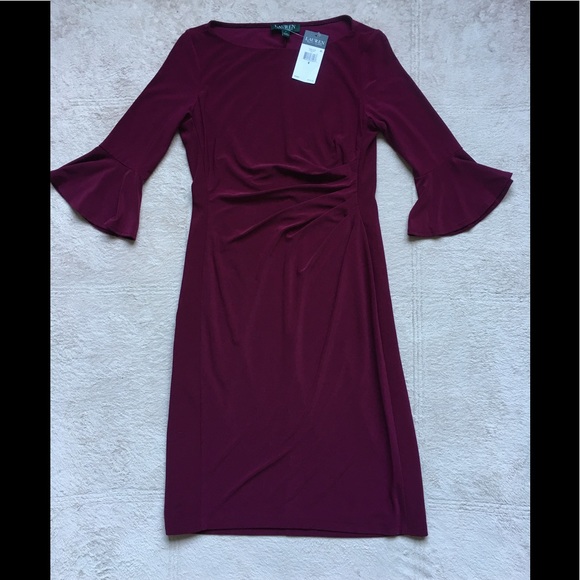 ralph lauren maroon dress